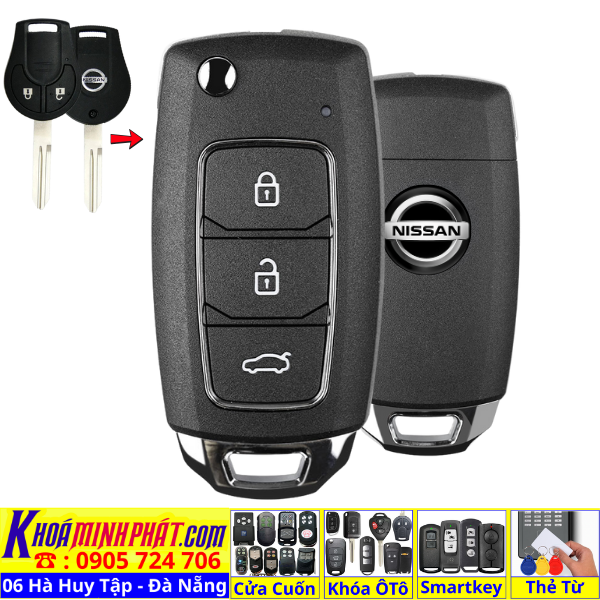 Chìa Khoá Gập Nguyên Mạch Nissan Navara, Terra – Remote Điều Khiển Cửa Xe V28