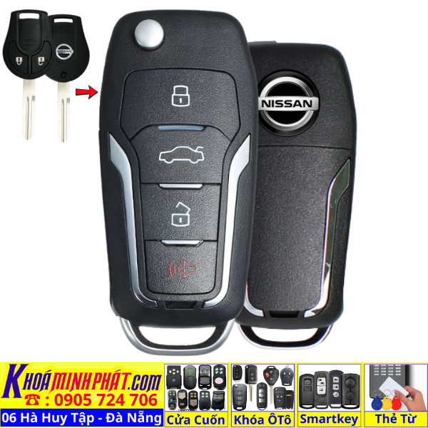 Làm Chìa Khoá Xe Ô Tô Nissan Navara, Terra – Remote Mẫu Gập Gọn, Dễ Sử Dụng V12