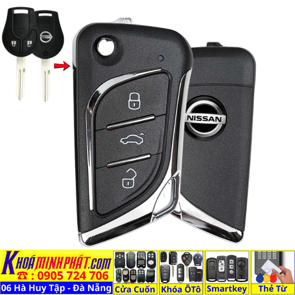 Chìa Khoá Xe Ô Tô Nissan Navara, Terra – Remote Gập Gọn, Nguyên Mạch Zin V17