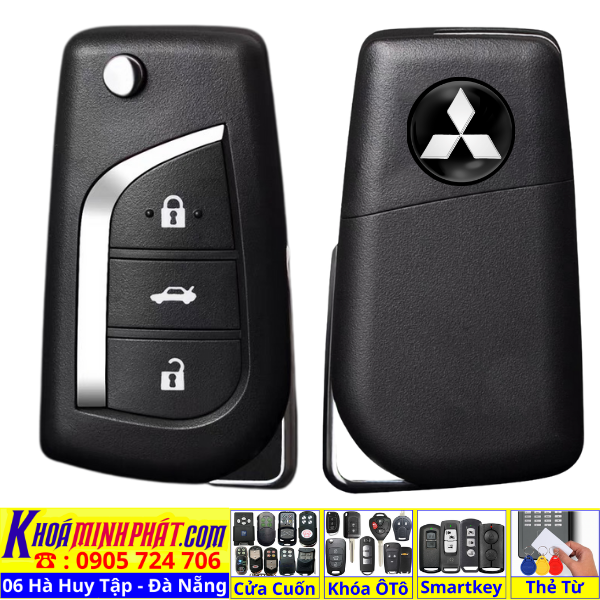 Chìa khóa Độ gập xe Mitsubishi Grandis Triton Mirage Pajero sport Attrage Xpander Eclipse Delica Lancer Remote học lệnh xe ô tô gấp gọn mới V13