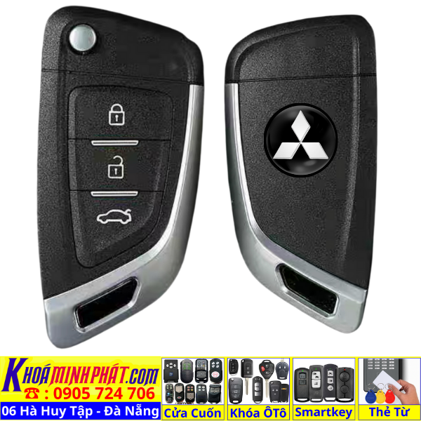 Chìa khóa Độ gập xe Mitsubishi Grandis Triton Mirage Pajero sport Attrage Xpander Eclipse Delica Lancer Remote học lệnh xe ô tô gấp gọn mới V14