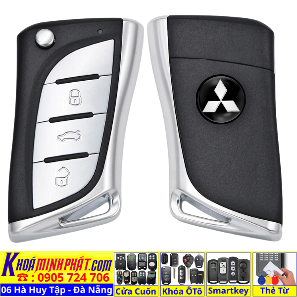 Chìa khóa Độ gập xe Mitsubishi Grandis Triton Mirage Pajero sport Attrage Xpander Eclipse Delica Lancer Remote học lệnh xe ô tô gấp gọn mới V19