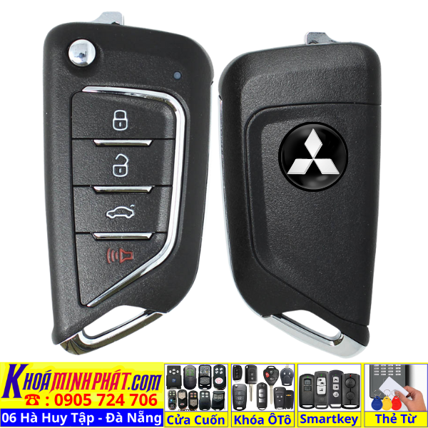 Chìa khóa Độ gập xe Mitsubishi Grandis Triton Mirage Pajero sport Attrage Xpander Eclipse Delica Lancer Remote học lệnh xe ô tô gấp gọn mới V21