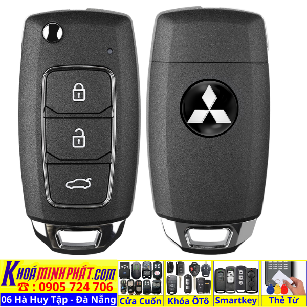 Chìa khóa Độ gập xe Mitsubishi Grandis Triton Mirage Pajero sport Attrage Xpander Eclipse Delica Lancer Remote học lệnh xe ô tô gấp gọn mới V28
