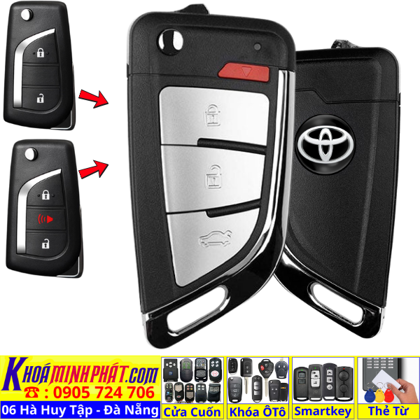 Chìa Khoá Gập Sẵn Mạch Điều Khiển Toyota Innova 2015–2025, Toyota Fortuner 2015–2025 V16