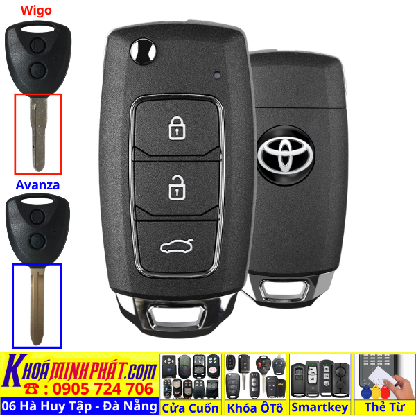 Chìa Khoá Học Lệnh Xe Ô Tô Toyota Wigo & Toyota Avanza – Điều Khiển Từ Xa V28