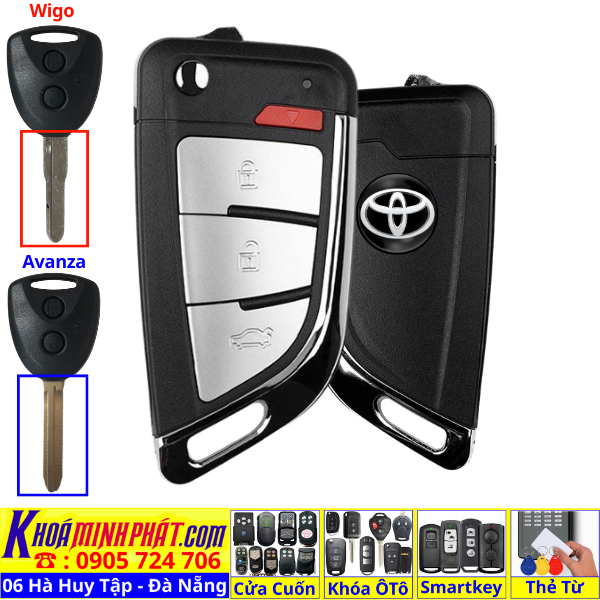 Remote Điều Khiển Cửa Ô Tô Toyota Wigo & Toyota Avanza – Chìa Khoá Ô Tô V16