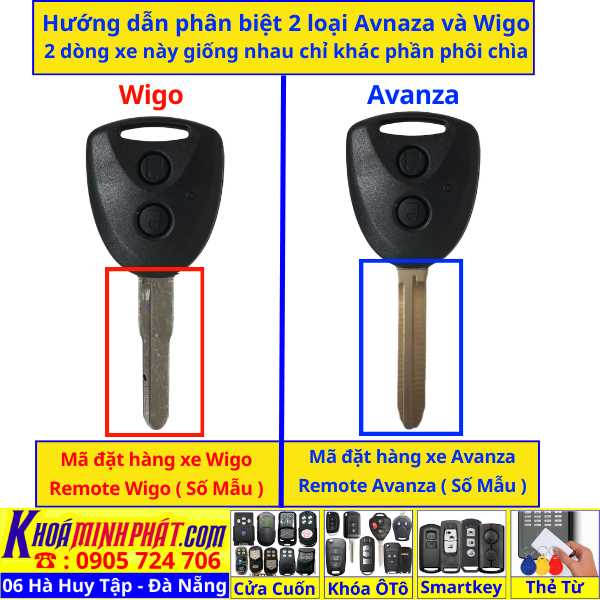 Chìa khóa độ gập xe ô tô Toyota Wigo Avanza remote học lệnh mẫu gấp gọn điều khiển mới