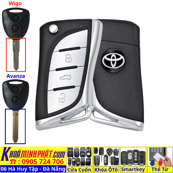 Chìa Sẵn Mạch Toyota Wigo & Toyota Avanza – Chìa Khoá Độ Gập Xe Ô Tô V19