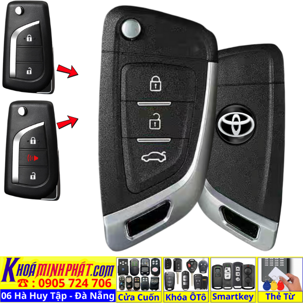 Chìa Khoá Gập Nguyên Mạch Toyota Innova 2015–2025 & Fortuner 2015–2025 – Điều Khiển Cửa Ô Tô V14