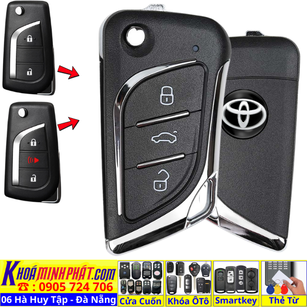 Chìa Khoá Xe Ô Tô Toyota Innova & Toyota Fortuner Đời 2015–2025 – Remote Mẫu Gập Gọn V17