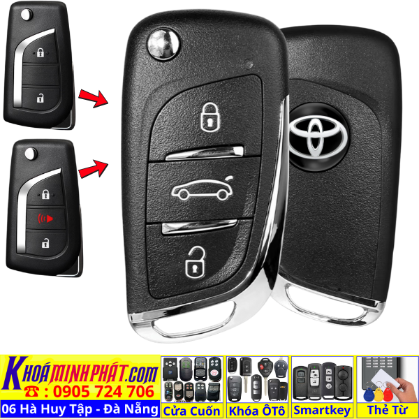 Chìa Khóa Độ Gập Toyota Innova 2015–2025 & Toyota Fortuner 2015–2025 – Điều Khiển Từ Xa V11