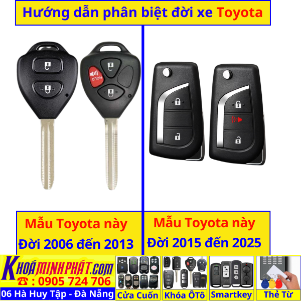 Chìa khoá gập Toyota Innova và Fortuner đời 2015 2016 2017 2018 2019 2020 2021 2022 2023 2024 2025 remote học lệnh điều khiển gấp gọn