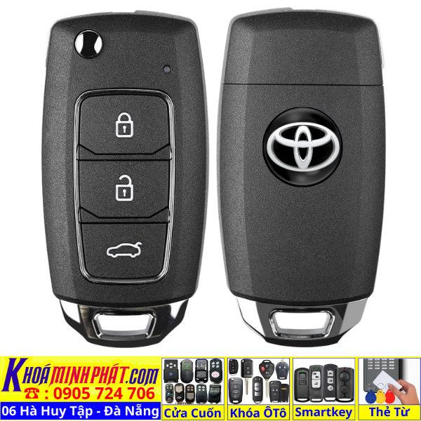 Chìa khóa độ gập xe Toyota Camry corolla altis đời 2000 2001 2002 2003 2004 2005 Full chức năng ( Remote học lệnh xe ô tô ) V28