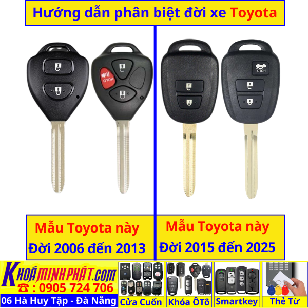 Chìa khóa độ gập xe Toyota Vios Yaris đời 2015 2016 2017 2018 2019 2020 2021 2022 2023 2024 2025 Học lệnh remote mẫu gấp gọn