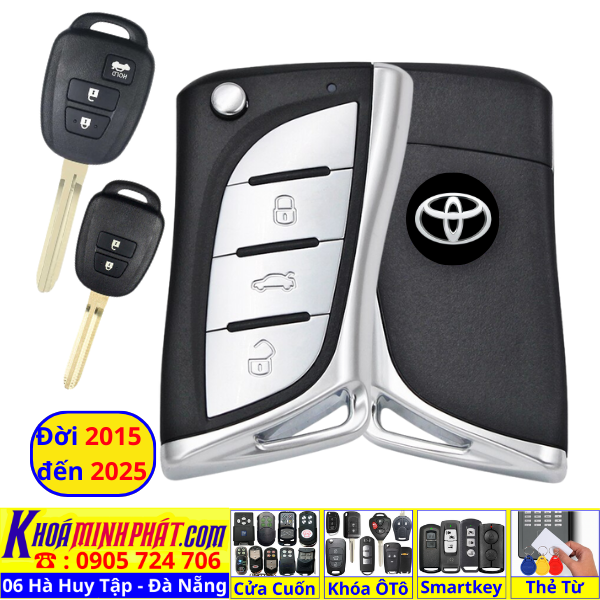 Chìa Khoá Học Lệnh Xe Ô Tô Toyota Vios Yaris 2015–2025 – Remote Gập Gọn, Dễ Sử Dụng V19