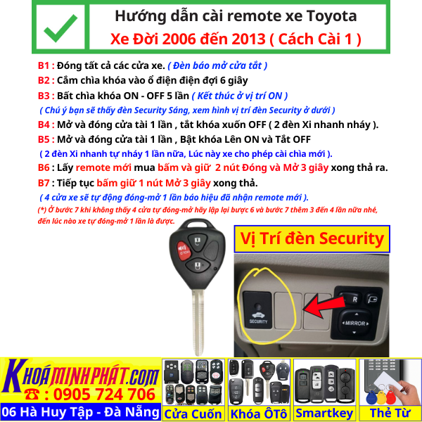 Chìa khóa Remote gập Toyota Innova, Fortuner, Vios, Hilux, Yaris, Corolla Altis có mạch điều khiển Đời 2006 2007 2008 2009 2010 2011 2012 2013 học lệnh mẫu độ gập gấp gọn
