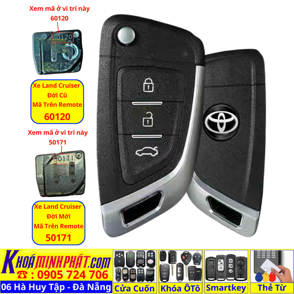 Chìa Khoá Gập Sẵn Mạch Điều Khiển Toyota Land Cruiser 1998–2007 – Điều Khiển Cửa Ô Tô V14