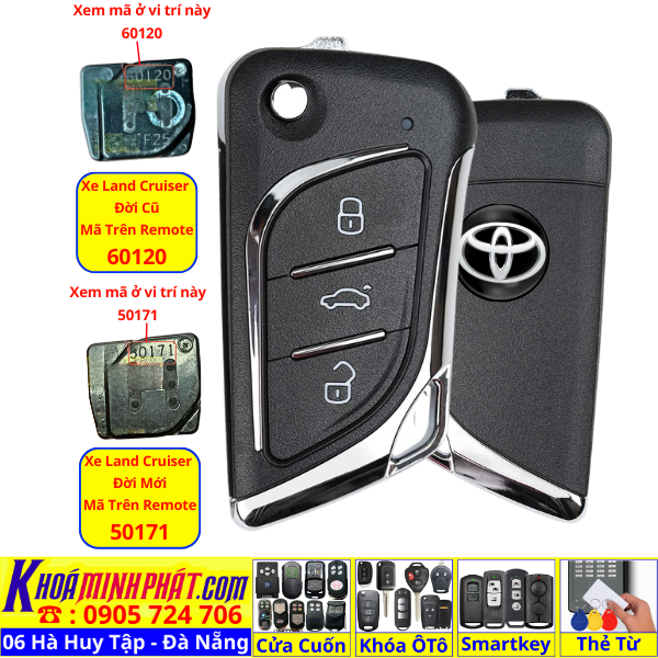 Remote Học Lệnh Xe Ô Tô Toyota Land Cruiser 1998, 1999, 2000, 2001, 2002, 2003, 2004, 2005, 2006, 2007 V17