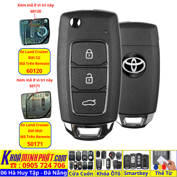Chìa Khoá Ô Tô Toyota Land Cruiser 1998, 1999, 2000, 2001, 2002, 2003, 2004, 2005, 2006, 2007 – Điều Khiển Từ Xa V28