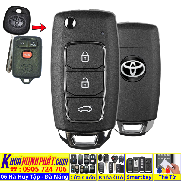 Chìa Khoá Ô Tô Toyota Camry & Corolla Altis 2000, 2001, 2002, 2003, 2004, 2005 – Điều Khiển Từ Xa V28