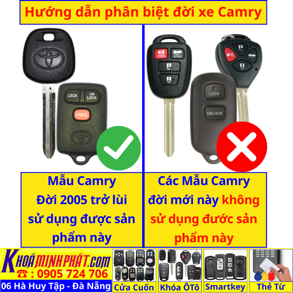 Chìa khóa độ gập xe Toyota Camry corolla altis đời 2000 2001 2002 2003 2004 2005 Full chức năng ( Remote học lệnh xe ô tô )