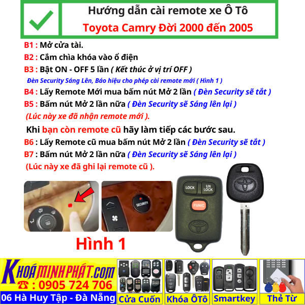 Chìa khóa độ gập xe Toyota Camry corolla altis đời 2000 2001 2002 2003 2004 2005 Full chức năng ( Remote học lệnh xe ô tô )
