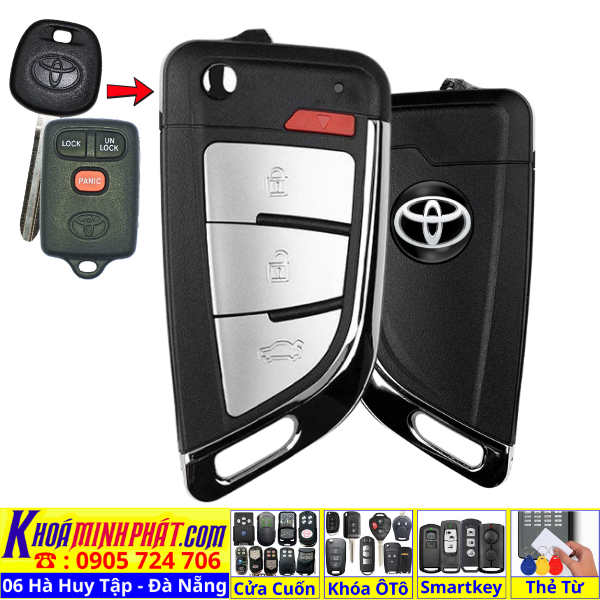 Chìa Khoá Xe Ô Tô Toyota Corolla Altis 2000–2005 – Remote Mẫu Gập Gọn V16