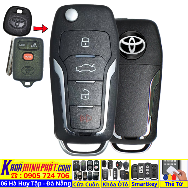 Chìa Khoá Gập Nguyên Mạch Toyota Camry 2000–2005 – Điều Khiển Cửa Ô Tô V12