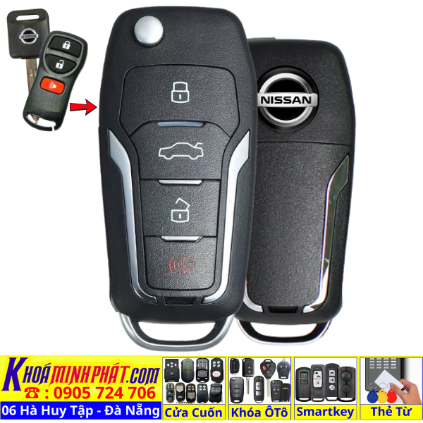 Làm Chìa Khoá Xe Ô Tô Nissan Grand Livina – Remote Mẫu Gập Gọn, Dễ Sử Dụng V12