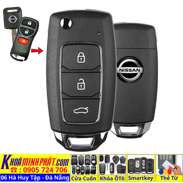 Chìa Khoá Gập Nguyên Mạch Nissan Grand Livina – Remote Điều Khiển Cửa Xe V28