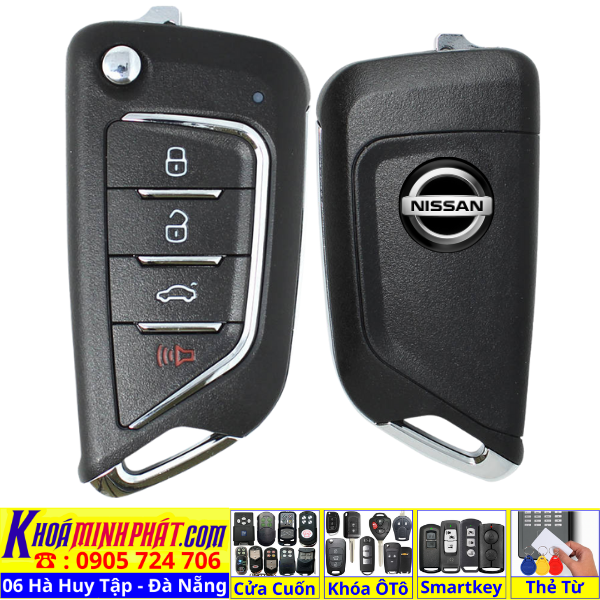 Chìa khoá remote độ gập xe Nissan Navara, Terra Full chức năng remote học lệnh gấp gọn điều khiển V21