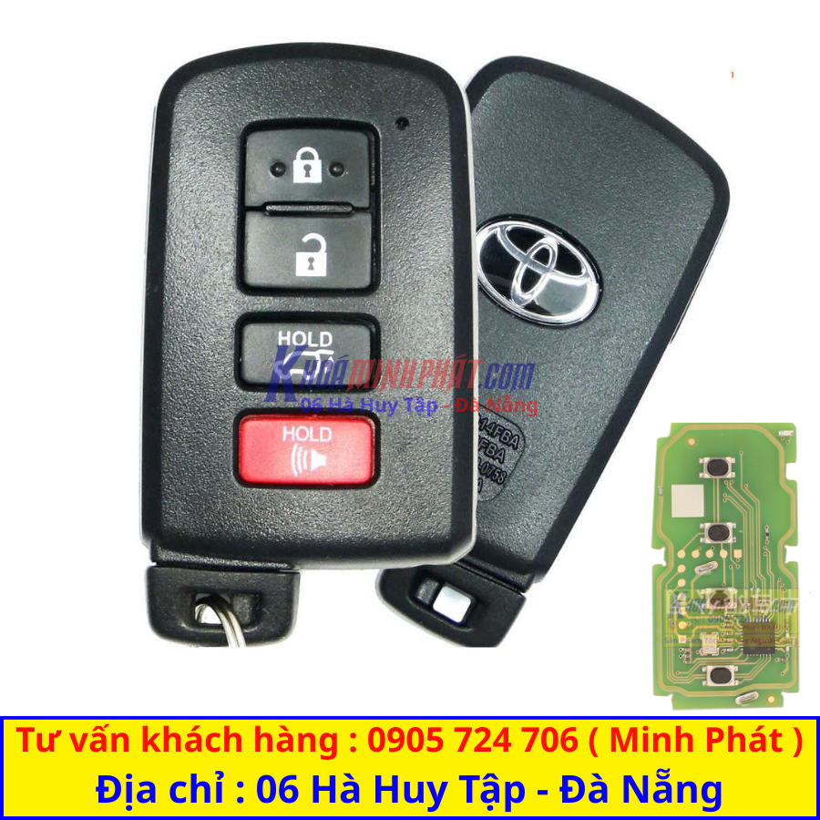 Vỏ Smartkey Toyota mẫu 1 để lắp mạch điện VVDI smartkey to Vỏ Smartkey Toyota mẫu 1 để lắp mạch điện VVDI smartkey to