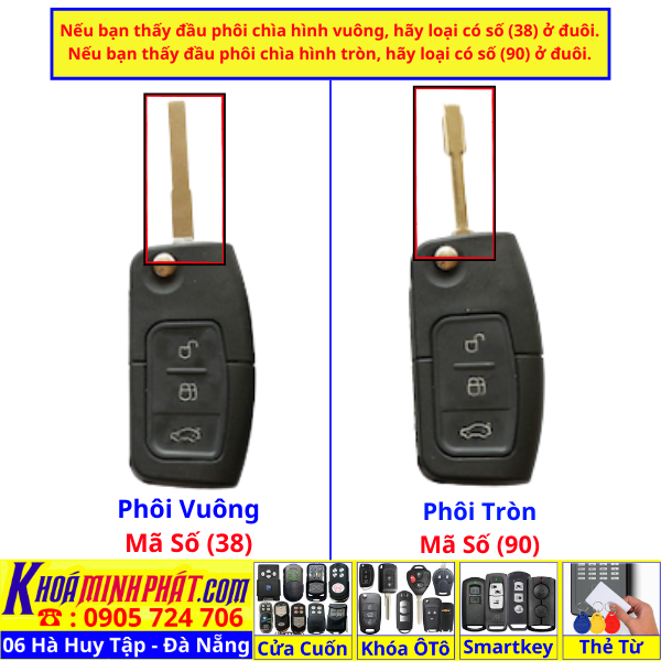 Làm chìa khoá xe Ford Focus Fiesta Mondeo Ecosport remote học lệnh xe ô tô Full chức năng
