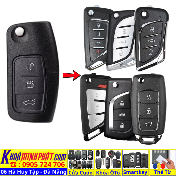 Làm chìa khoá xe Ford Focus Fiesta Mondeo Ecosport remote học lệnh xe ô tô Full chức năng