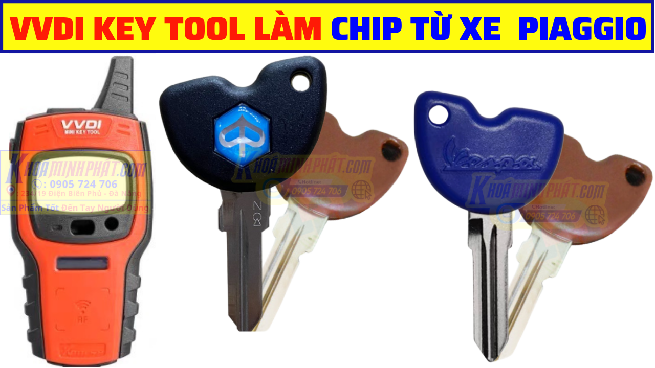Làm chìa khoá Chip từ xe máy Piaggio Vespa Liberty bằng Máy VVDI key tool