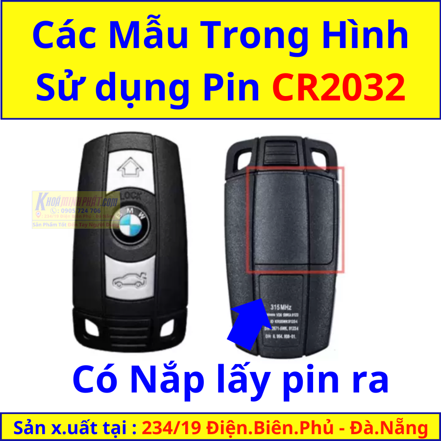 Pin Chìa Khóa Xe Ô Tô BMW X3, BMW X5, BMW X7, 740Li, 5 Series - Pin Cúc Áo CR2032, CR2450 tại 234/ 19 Điện biên phủ đà nẵng CR2032