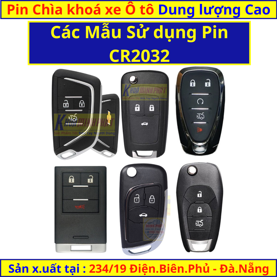 Pin chìa khoá xe ô tô Chevrolet Cruze, Colorado, Orlando, Captiva, Aveo, Trax, Spark, Trailblazer CR2032 CR161 CR1620 tại 234/ 19 Điện biên phủ đà nẵng CR2032