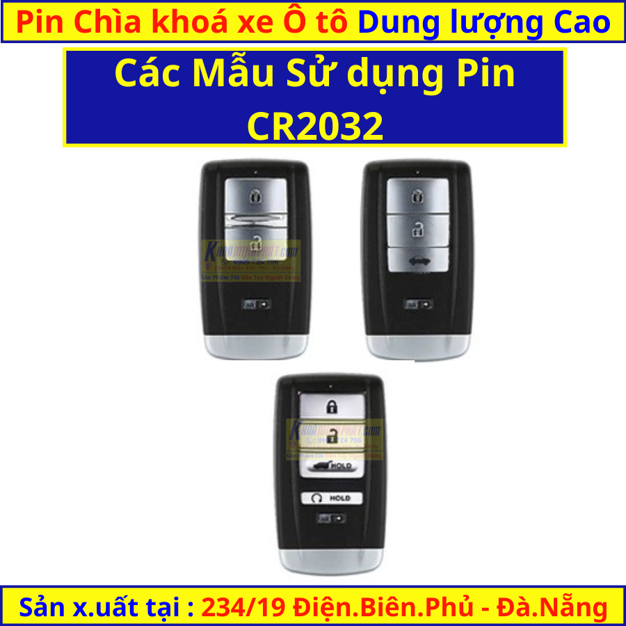 Pin chìa khoá xe ô tô Acura MDX, ILX, TLX, RLX, RDX CR2032 CR1616 tại 234/ 19 Điện biên phủ đà nẵng CR2032