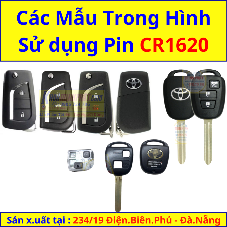 Pin Chìa Khóa xe Ô Tô Toyota Toyota Innova, Foruner, Vios, Altis, Yaris, Hilux, Camry CR2016 tại 234/ 19 Điện biên phủ đà nẵng CR1620