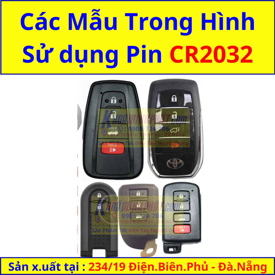 Pin Chìa Khóa xe Ô Tô Toyota Toyota Innova, Foruner, Vios, Altis, Yaris, Hilux, Camry CR2016 tại 234/ 19 Điện biên phủ đà nẵng CR2032