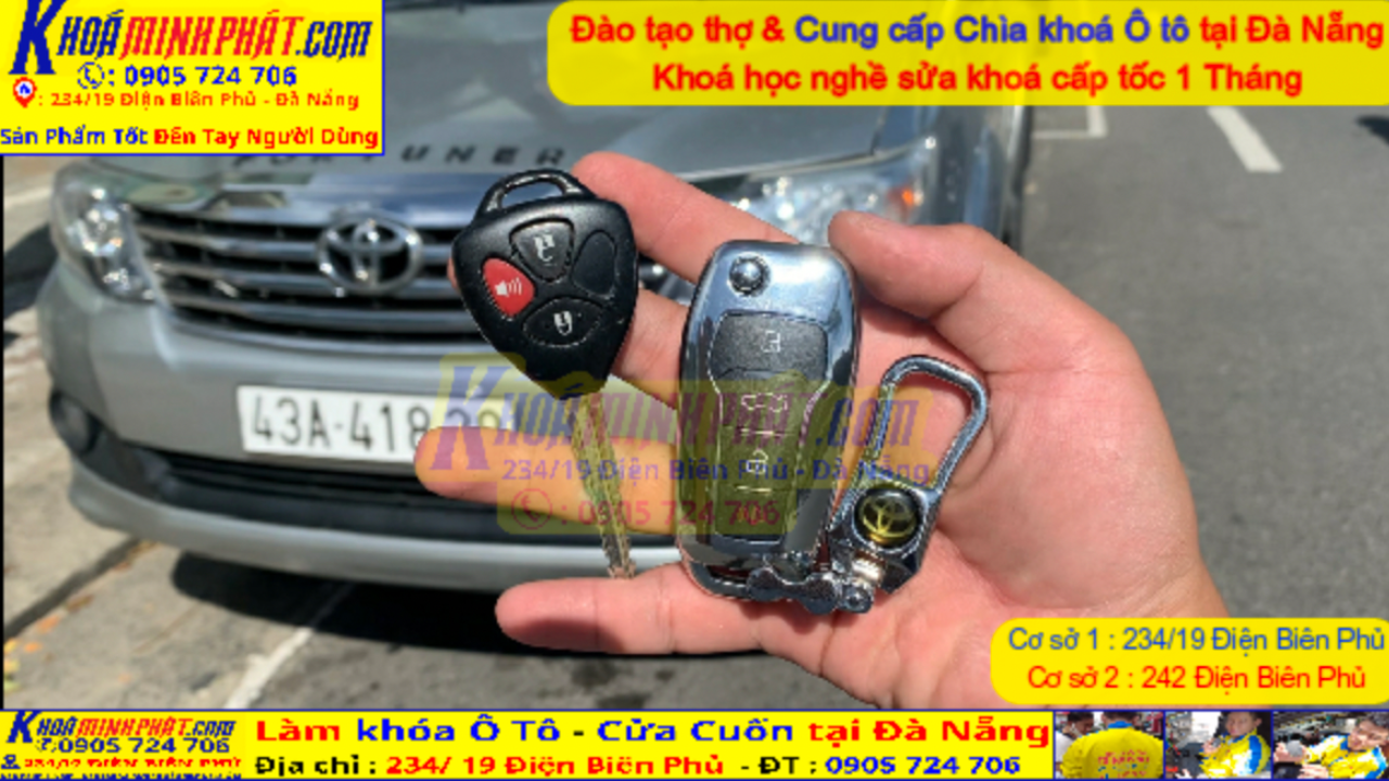 Độ chìa khoá gập xe Toyota Vios tại Đà Nẵng